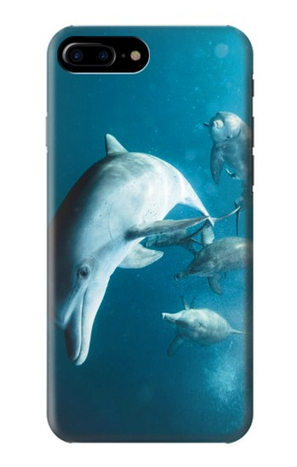 W3878 Dolphin Hülle Schutzhülle Taschen und Leder Flip für iPhone 7 Plus, iPhone 8 Plus