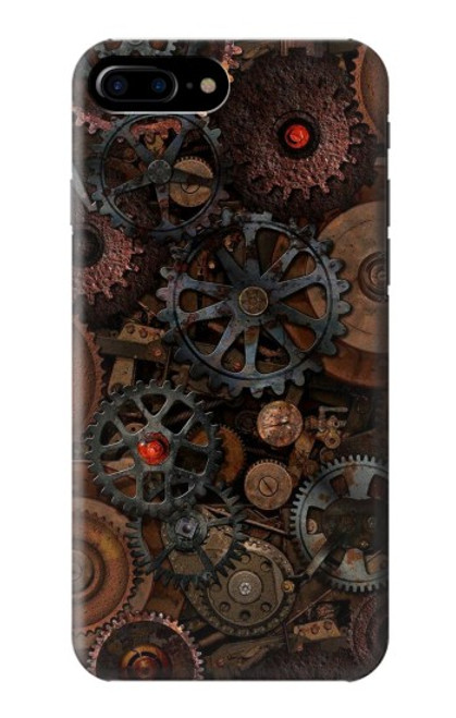 W3884 Steampunk Mechanical Gears Hülle Schutzhülle Taschen und Leder Flip für iPhone 7 Plus, iPhone 8 Plus