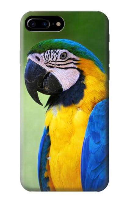 W3888 Macaw Face Bird Hülle Schutzhülle Taschen und Leder Flip für iPhone 7 Plus, iPhone 8 Plus