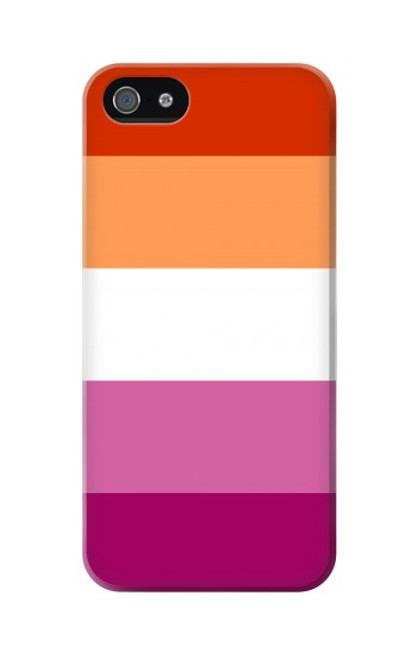 W3887 Lesbian Pride Flag Hülle Schutzhülle Taschen und Leder Flip für iPhone 5 5S SE