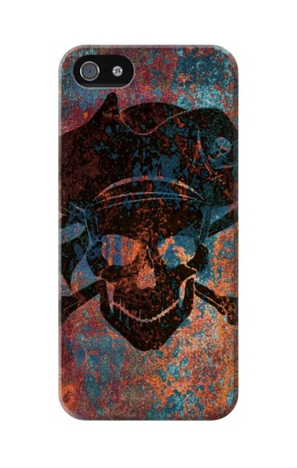 W3895 Pirate Skull Metal Hülle Schutzhülle Taschen und Leder Flip für iPhone 5 5S SE