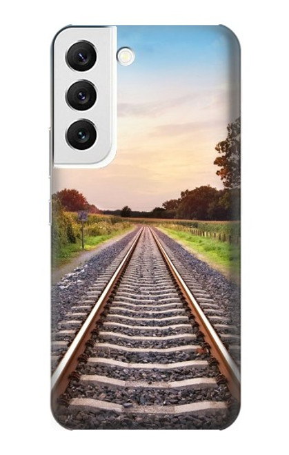 W3866 Railway Straight Train Track Hülle Schutzhülle Taschen und Leder Flip für Samsung Galaxy S22