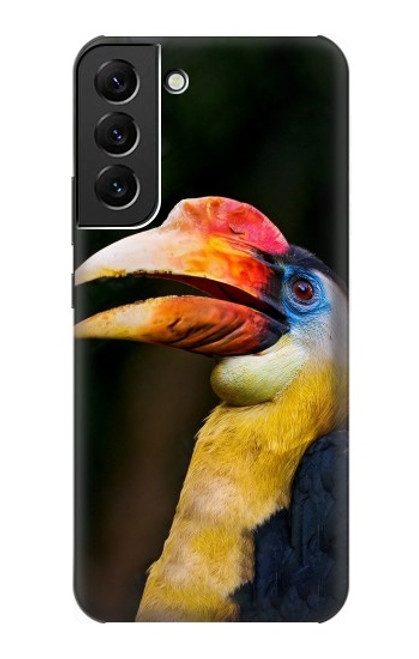 W3876 Colorful Hornbill Hülle Schutzhülle Taschen und Leder Flip für Samsung Galaxy S22 Plus