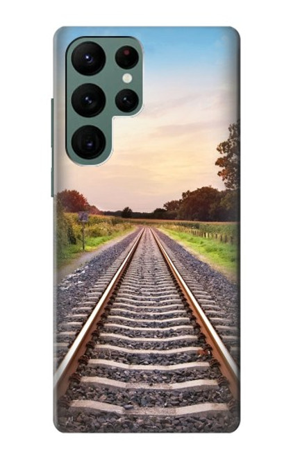 W3866 Railway Straight Train Track Hülle Schutzhülle Taschen und Leder Flip für Samsung Galaxy S22 Ultra