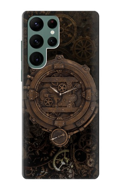 W3902 Steampunk Clock Gear Hülle Schutzhülle Taschen und Leder Flip für Samsung Galaxy S22 Ultra