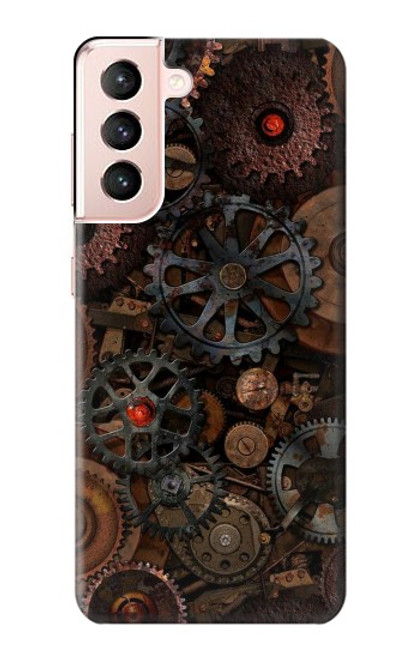 W3884 Steampunk Mechanical Gears Hülle Schutzhülle Taschen und Leder Flip für Samsung Galaxy S21 5G