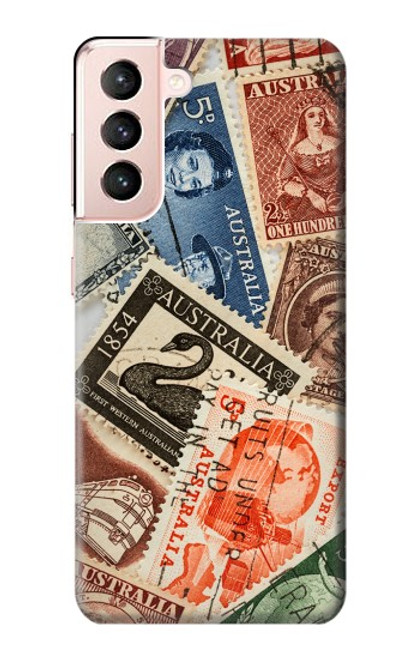 W3900 Stamps Hülle Schutzhülle Taschen und Leder Flip für Samsung Galaxy S21 5G