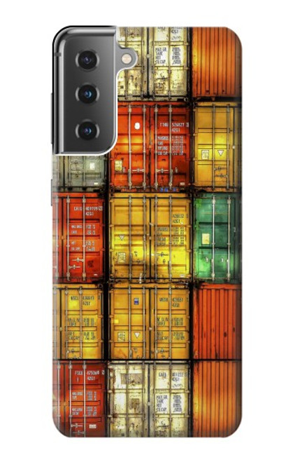 W3861 Colorful Container Block Hülle Schutzhülle Taschen und Leder Flip für Samsung Galaxy S21 Plus 5G, Galaxy S21+ 5G