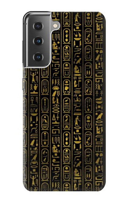 W3869 Ancient Egyptian Hieroglyphic Hülle Schutzhülle Taschen und Leder Flip für Samsung Galaxy S21 Plus 5G, Galaxy S21+ 5G