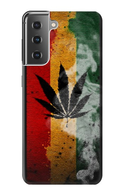 W3890 Reggae Rasta Flag Smoke Hülle Schutzhülle Taschen und Leder Flip für Samsung Galaxy S21 Plus 5G, Galaxy S21+ 5G