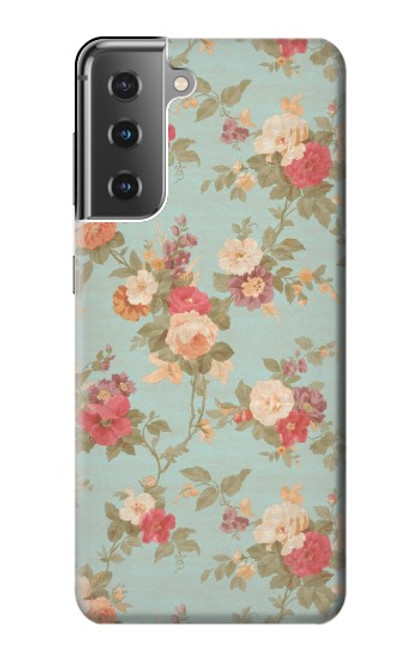 W3910 Vintage Rose Hülle Schutzhülle Taschen und Leder Flip für Samsung Galaxy S21 Plus 5G, Galaxy S21+ 5G