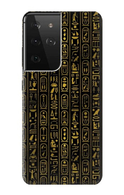 W3869 Ancient Egyptian Hieroglyphic Hülle Schutzhülle Taschen und Leder Flip für Samsung Galaxy S21 Ultra 5G