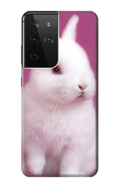 W3870 Cute Baby Bunny Hülle Schutzhülle Taschen und Leder Flip für Samsung Galaxy S21 Ultra 5G