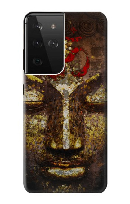 W3874 Buddha Face Ohm Symbol Hülle Schutzhülle Taschen und Leder Flip für Samsung Galaxy S21 Ultra 5G