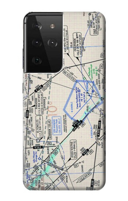 W3882 Flying Enroute Chart Hülle Schutzhülle Taschen und Leder Flip für Samsung Galaxy S21 Ultra 5G