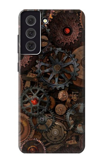 W3884 Steampunk Mechanical Gears Hülle Schutzhülle Taschen und Leder Flip für Samsung Galaxy S21 FE 5G