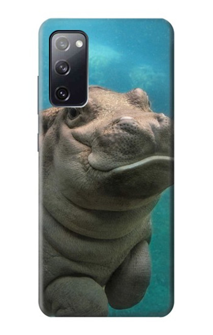 W3871 Cute Baby Hippo Hippopotamus Hülle Schutzhülle Taschen und Leder Flip für Samsung Galaxy S20 FE