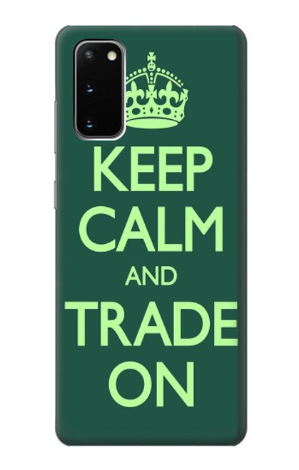 W3862 Keep Calm and Trade On Hülle Schutzhülle Taschen und Leder Flip für Samsung Galaxy S20