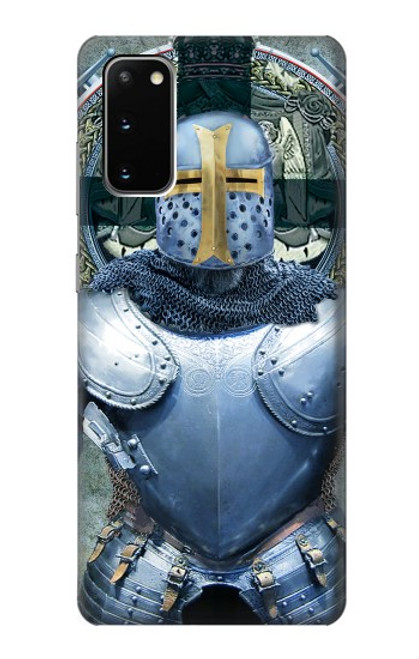 W3864 Medieval Templar Heavy Armor Knight Hülle Schutzhülle Taschen und Leder Flip für Samsung Galaxy S20