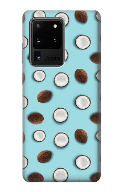 W3860 Coconut Dot Pattern Hülle Schutzhülle Taschen und Leder Flip für Samsung Galaxy S20 Ultra