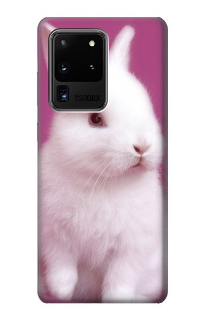 W3870 Cute Baby Bunny Hülle Schutzhülle Taschen und Leder Flip für Samsung Galaxy S20 Ultra