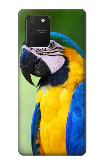 W3888 Macaw Face Bird Hülle Schutzhülle Taschen und Leder Flip für Samsung Galaxy S10 Lite