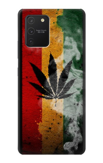 W3890 Reggae Rasta Flag Smoke Hülle Schutzhülle Taschen und Leder Flip für Samsung Galaxy S10 Lite