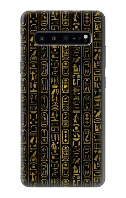 W3869 Ancient Egyptian Hieroglyphic Hülle Schutzhülle Taschen und Leder Flip für Samsung Galaxy S10 5G