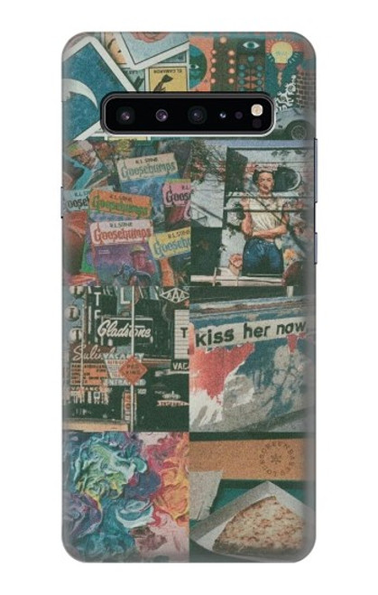 W3909 Vintage Poster Hülle Schutzhülle Taschen und Leder Flip für Samsung Galaxy S10 5G