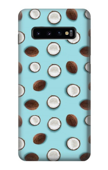 W3860 Coconut Dot Pattern Hülle Schutzhülle Taschen und Leder Flip für Samsung Galaxy S10 Plus