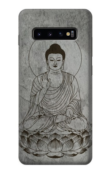 W3873 Buddha Line Art Hülle Schutzhülle Taschen und Leder Flip für Samsung Galaxy S10 Plus