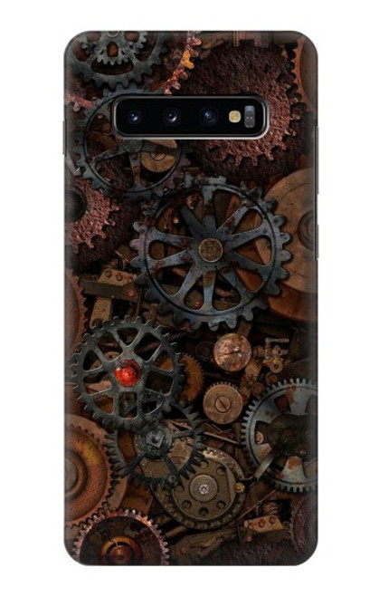 W3884 Steampunk Mechanical Gears Hülle Schutzhülle Taschen und Leder Flip für Samsung Galaxy S10 Plus