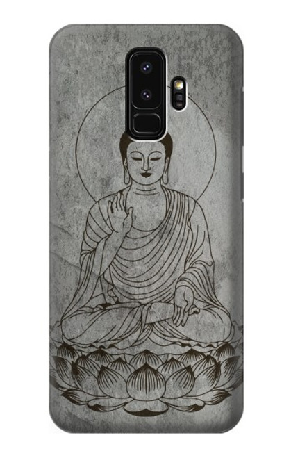 W3873 Buddha Line Art Hülle Schutzhülle Taschen und Leder Flip für Samsung Galaxy S9 Plus