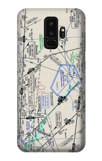 W3882 Flying Enroute Chart Hülle Schutzhülle Taschen und Leder Flip für Samsung Galaxy S9 Plus