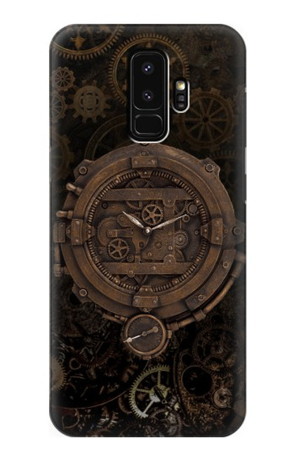 W3902 Steampunk Clock Gear Hülle Schutzhülle Taschen und Leder Flip für Samsung Galaxy S9 Plus