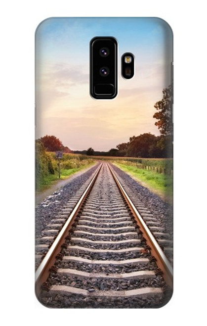 W3866 Railway Straight Train Track Hülle Schutzhülle Taschen und Leder Flip für Samsung Galaxy S9