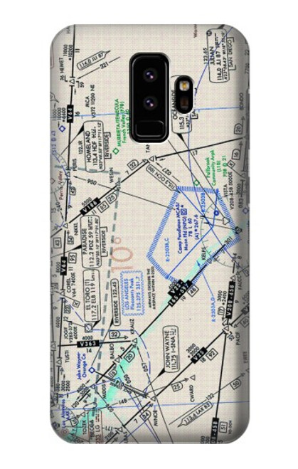 W3882 Flying Enroute Chart Hülle Schutzhülle Taschen und Leder Flip für Samsung Galaxy S9