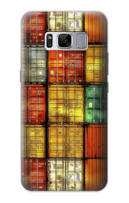 W3861 Colorful Container Block Hülle Schutzhülle Taschen und Leder Flip für Samsung Galaxy S8 Plus