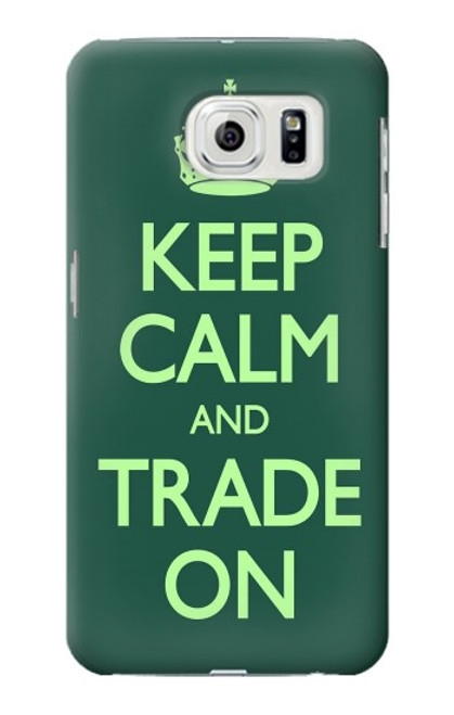 W3862 Keep Calm and Trade On Hülle Schutzhülle Taschen und Leder Flip für Samsung Galaxy S7 Edge