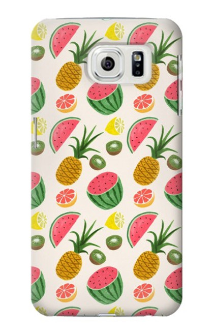 W3883 Fruit Pattern Hülle Schutzhülle Taschen und Leder Flip für Samsung Galaxy S7 Edge