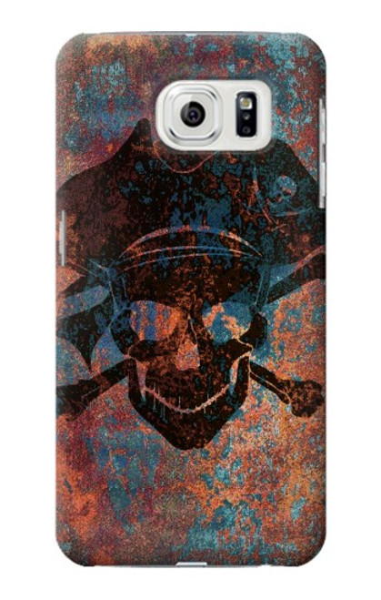 W3895 Pirate Skull Metal Hülle Schutzhülle Taschen und Leder Flip für Samsung Galaxy S7 Edge