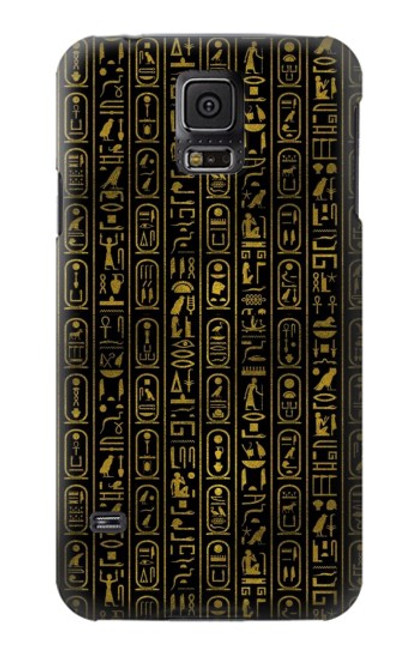 W3869 Ancient Egyptian Hieroglyphic Hülle Schutzhülle Taschen und Leder Flip für Samsung Galaxy S5