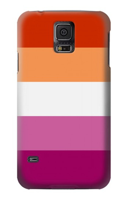 W3887 Lesbian Pride Flag Hülle Schutzhülle Taschen und Leder Flip für Samsung Galaxy S5