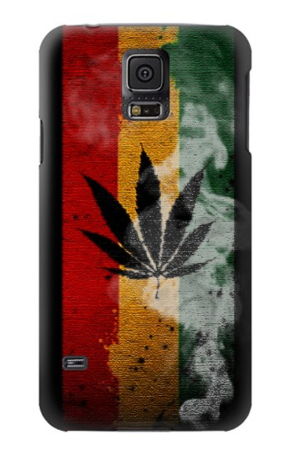 W3890 Reggae Rasta Flag Smoke Hülle Schutzhülle Taschen und Leder Flip für Samsung Galaxy S5
