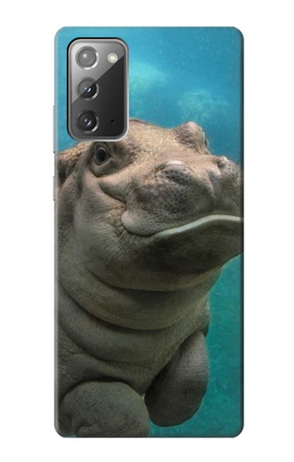 W3871 Cute Baby Hippo Hippopotamus Hülle Schutzhülle Taschen und Leder Flip für Samsung Galaxy Note 20