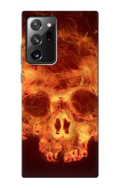 W3881 Fire Skull Hülle Schutzhülle Taschen und Leder Flip für Samsung Galaxy Note 20 Ultra, Ultra 5G