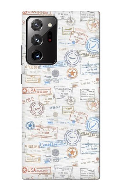 W3903 Travel Stamps Hülle Schutzhülle Taschen und Leder Flip für Samsung Galaxy Note 20 Ultra, Ultra 5G