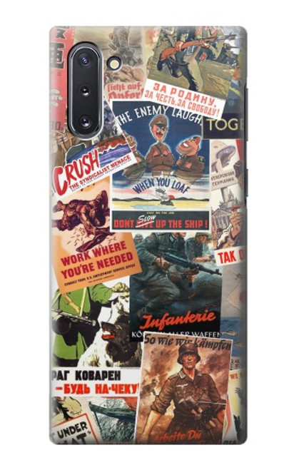 W3905 Vintage Army Poster Hülle Schutzhülle Taschen und Leder Flip für Samsung Galaxy Note 10