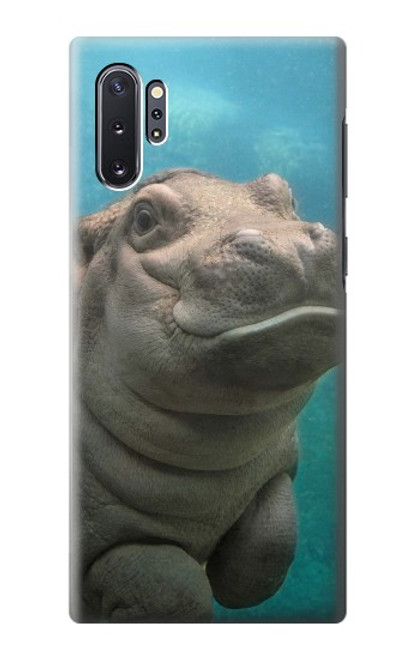 W3871 Cute Baby Hippo Hippopotamus Hülle Schutzhülle Taschen und Leder Flip für Samsung Galaxy Note 10 Plus