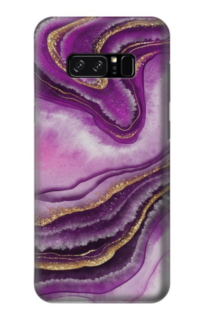 W3896 Purple Marble Gold Streaks Hülle Schutzhülle Taschen und Leder Flip für Note 8 Samsung Galaxy Note8